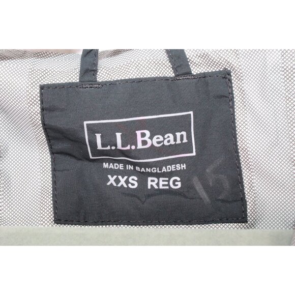 LL Bean Meridian Rain Coat Full Zip Nylon Black Size XXS - Picture 7 of 12